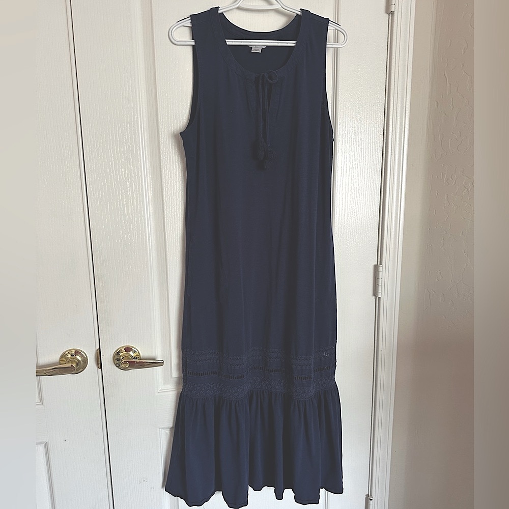 Tommy Bahama Blue Pleated Halter Sundress